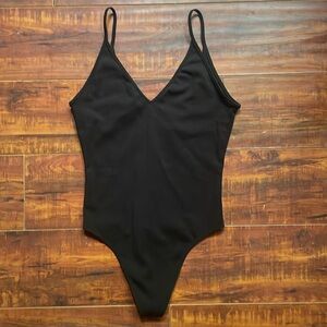 Aritzia Wilfred Free black thong bodysuit, size medium.